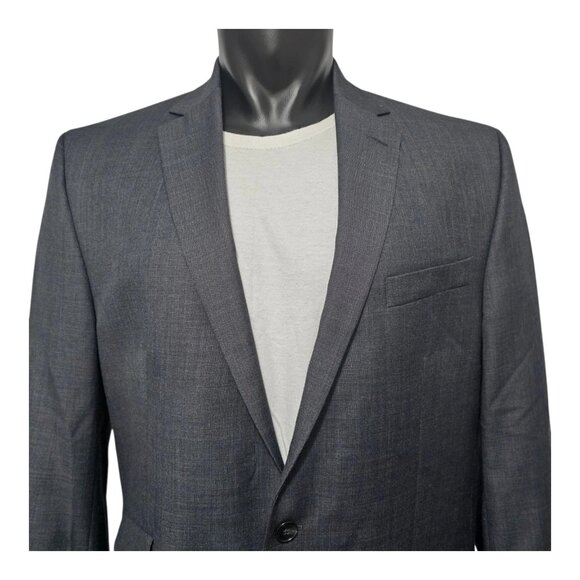 Kenneth Cole 44L Gray Black Blazer Suit Jacket - Picture 6 of 11